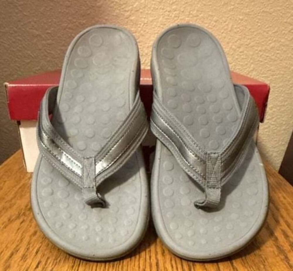 Orthaheel Tide Pewter Gray Slip On Comfort Thong Sandals Size US 9
